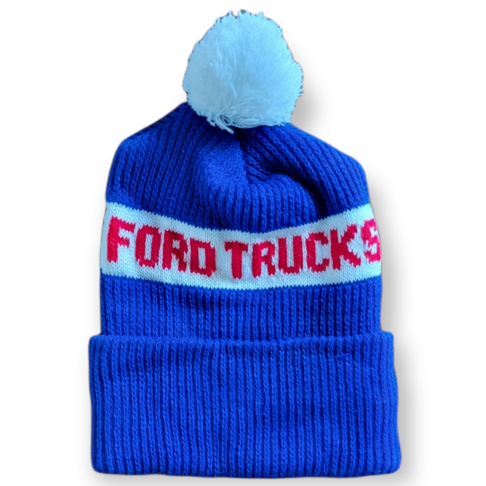 Vintage 1970s Ford Truck Knitted Winter Hat Beenie Touque Made in Canada